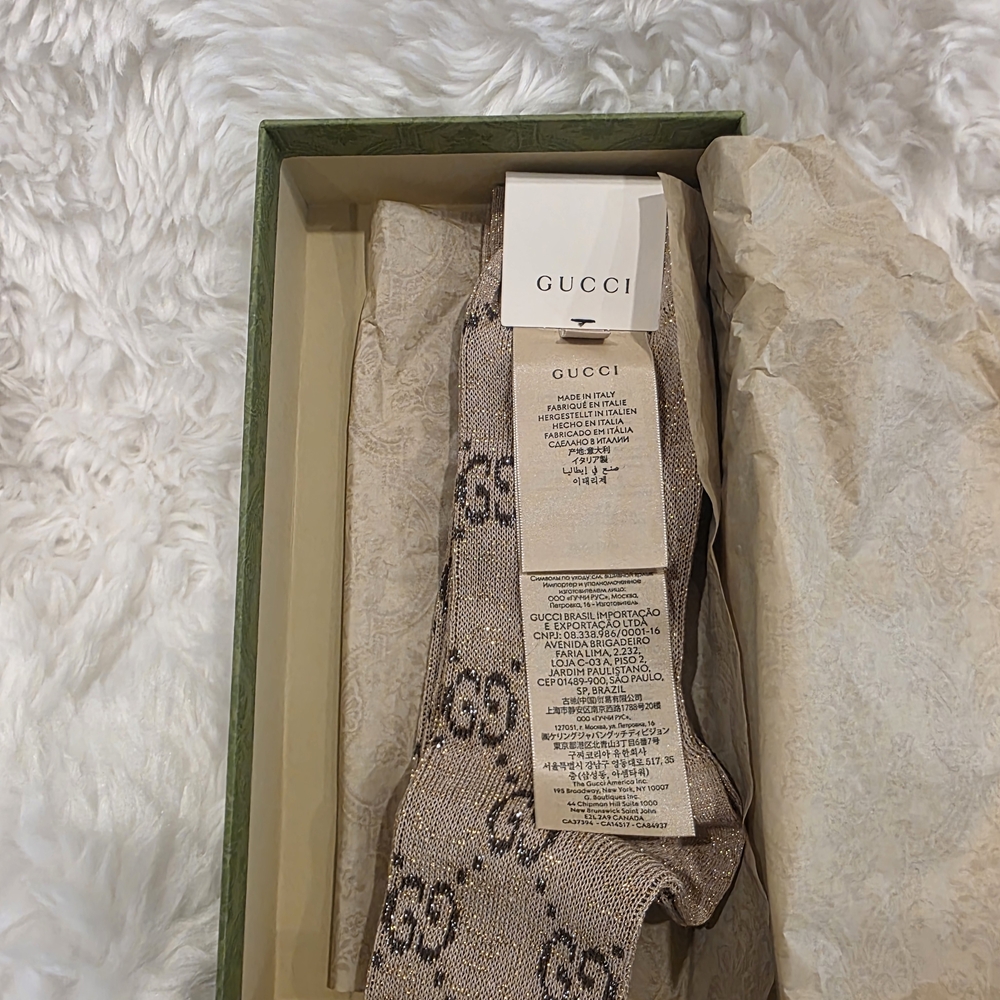 Gucci Beige GG Patterned Scarf